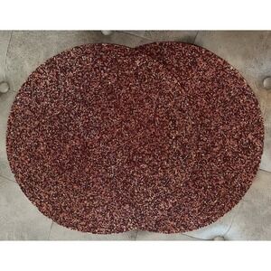 Set of 2 PIER 1 Placemat Glass Beaded Burgundy, Gold, Amber 15" Round Chargers